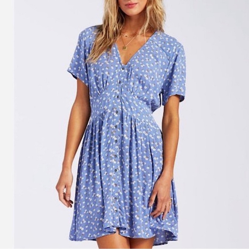 Billabong Floral Blue Mini Dress